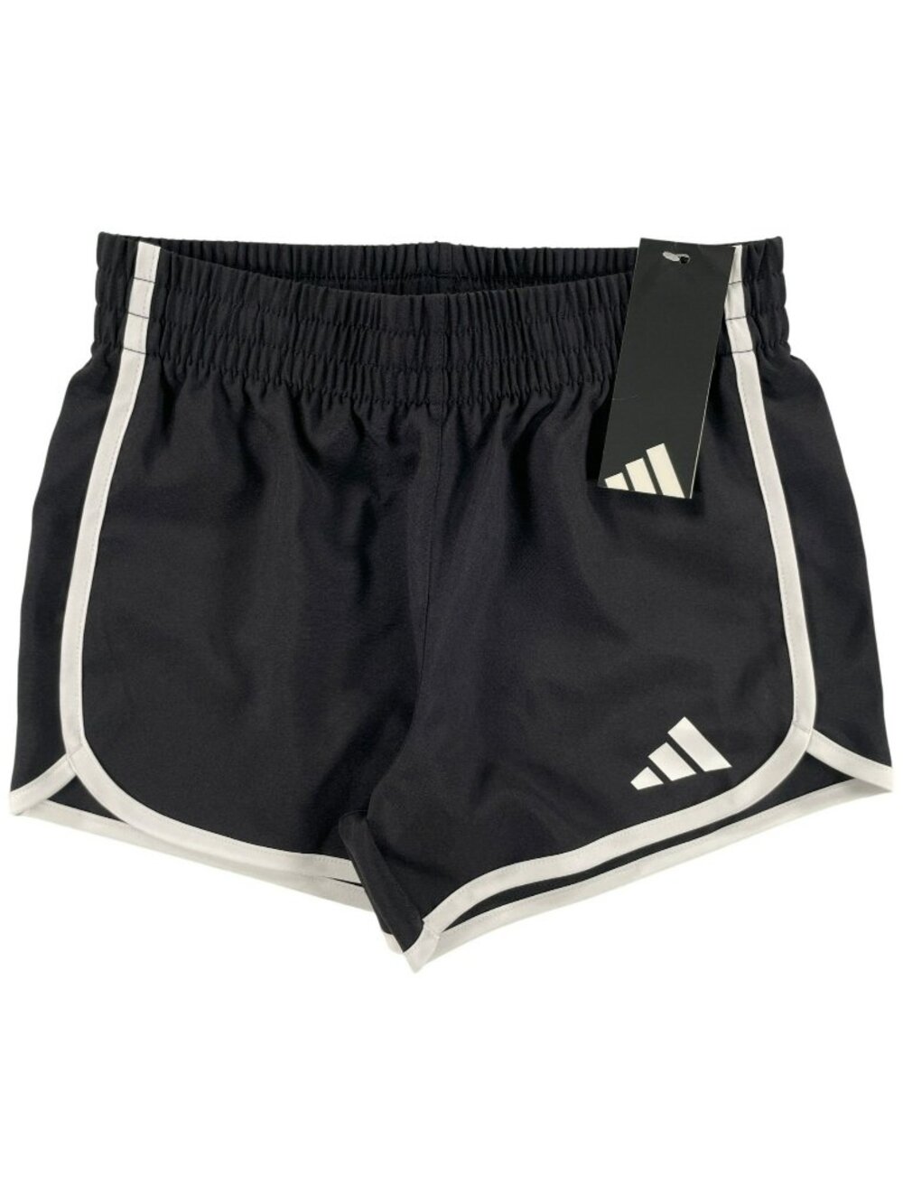 Adidas Woven Pacer Shorts Black Sporty With Binding Girls Size Small (7/8) NEW